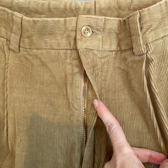 Bills Khakis Corduroy Pants Mens 34 Classic Fit Pleated Brown Tan Unhemmed New - Picture 8 of 16
